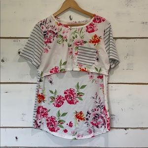 Boutique nursing shirt with button detail back